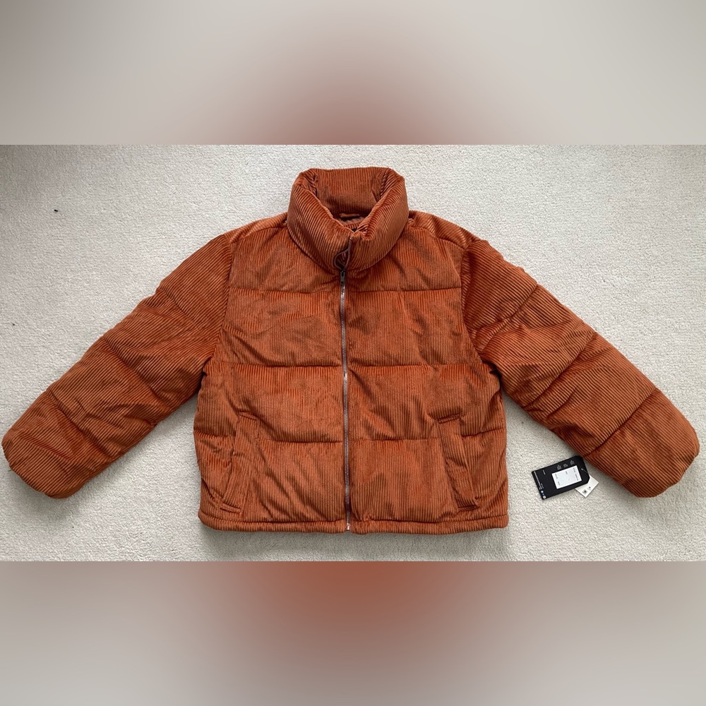Collection B Rust Corduroy Puffer Jacket